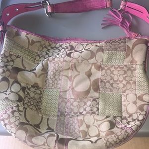 Large coach bag (pink strap)